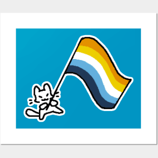 aroace flag kitty Posters and Art